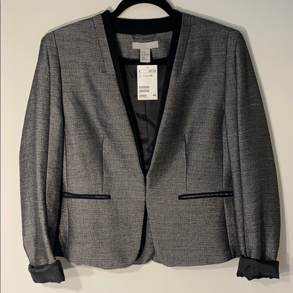 H&M Gray and Black Blazer